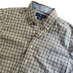 Ralph Lauren Plaid Button Down Shirt‎ Long Sleeve Cotton Casual Mens Size L